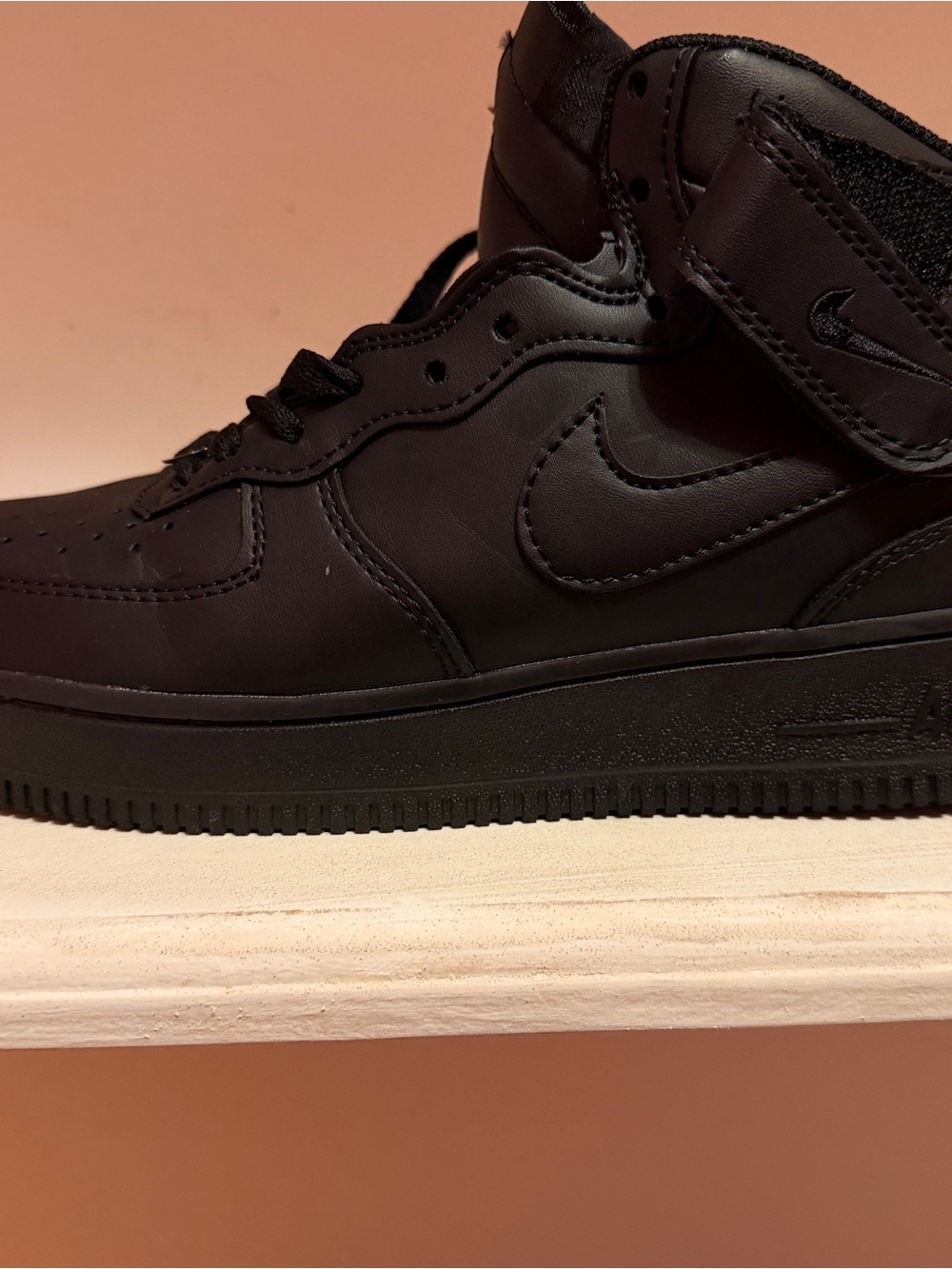 Mens Black High-Top Sneakers with Strap